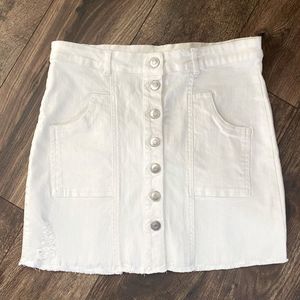 White button down miniskirt
